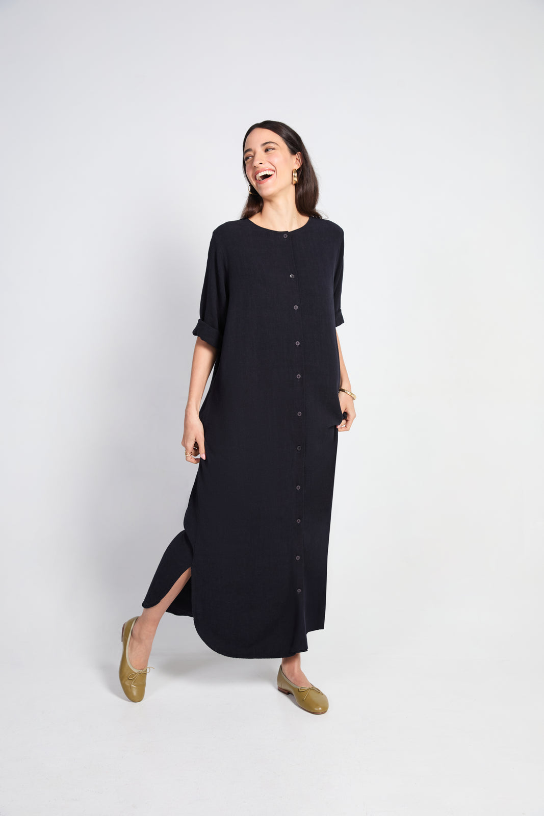 soliloquy linen dress Elegant Women's Linen Strap Back Dress Soleil menique