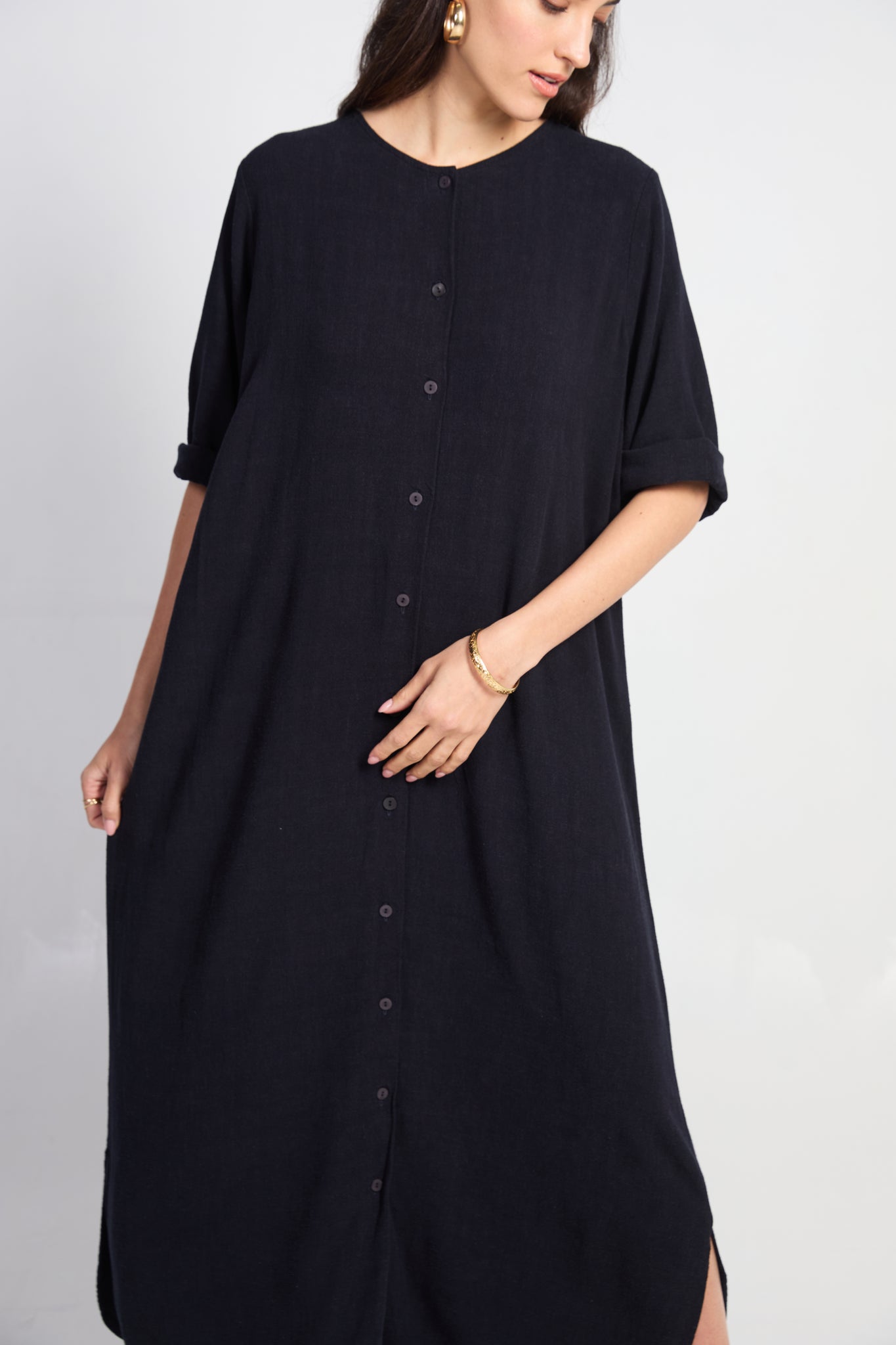 chinese dress ladies Solene Italian Linen Maxi Slip Dress